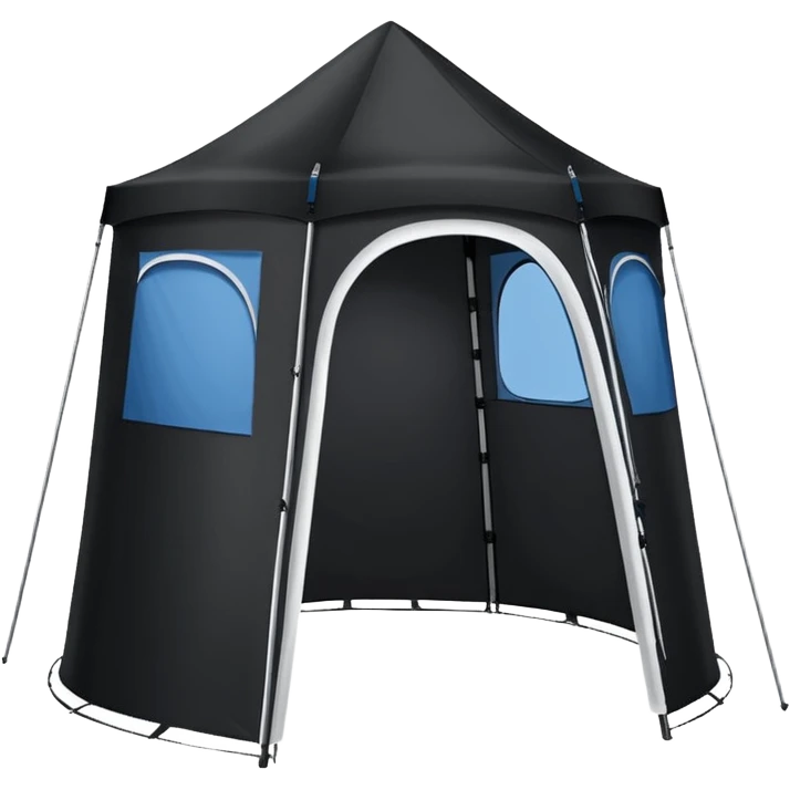 Tall Oval Narrow Pop up standing tent black  emoji