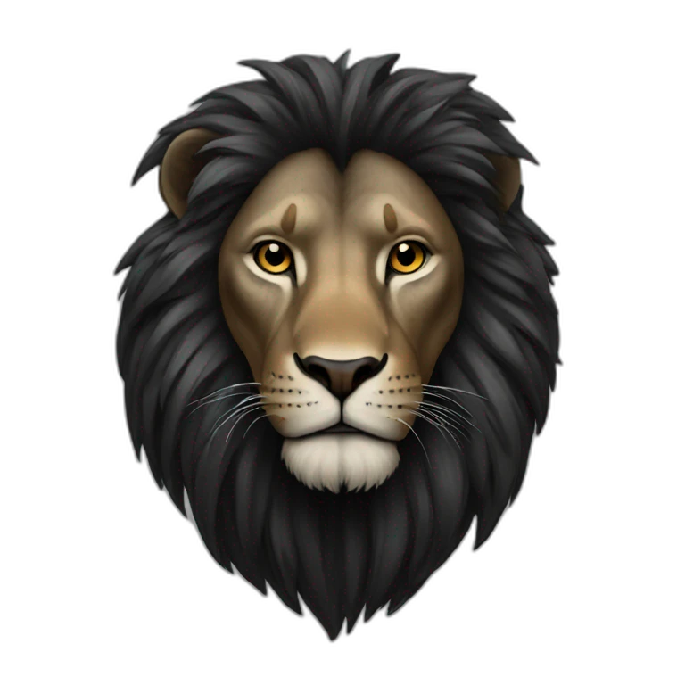 Lion noir emoji