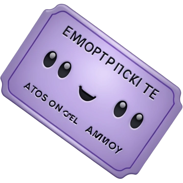 Pale Purple colored 1 Signed ticket  emoji
