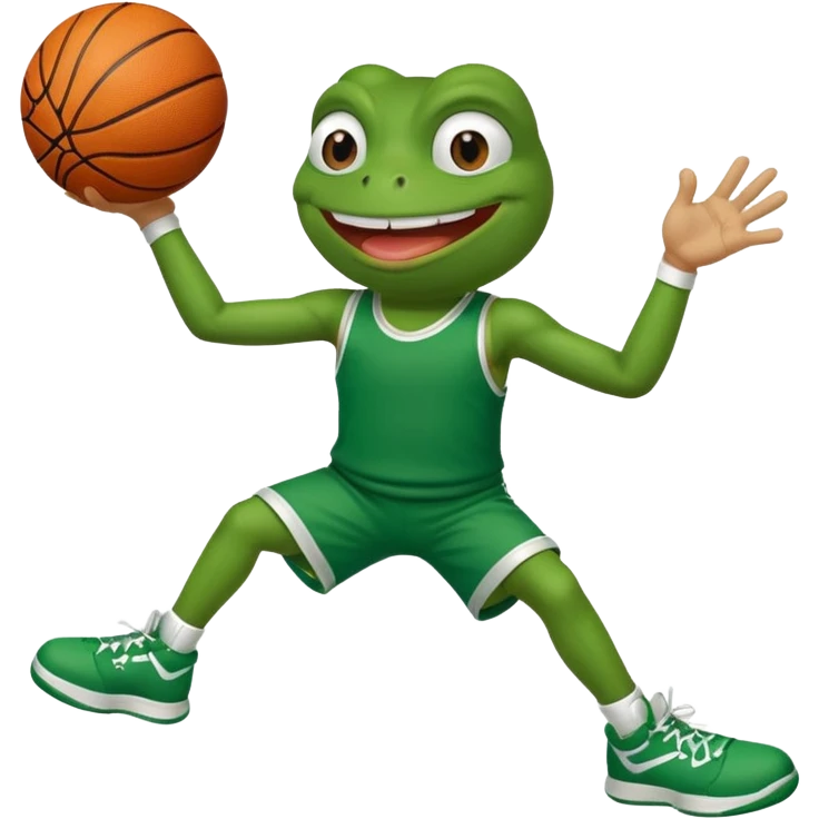 pepe frog throwing a basketball emoji