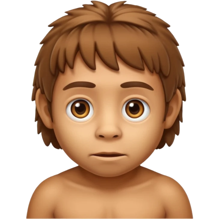 cute Neanderthal child with big eyes emoji style emoji
