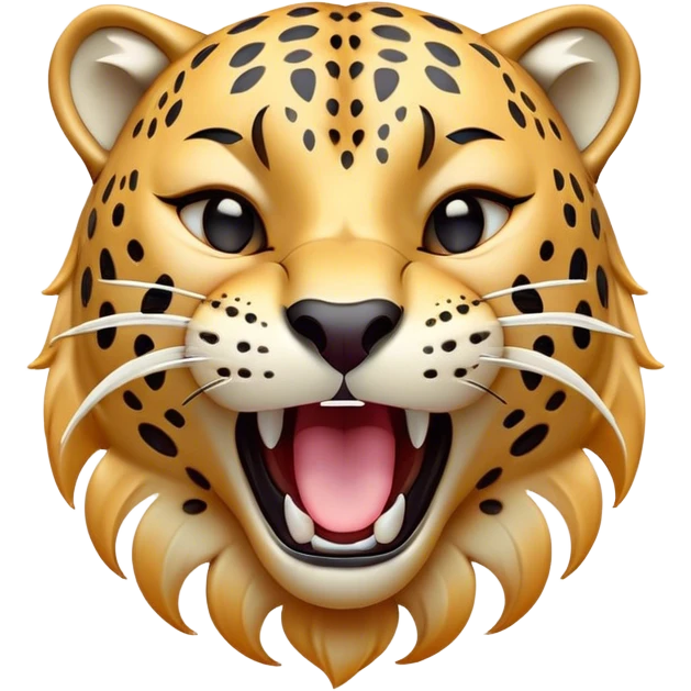 Cinematic Cute Yawning Jaguar Portrait Emoji, Head tilted slightly with a dramatic, wide-open yawn, showcasing a lithe, graceful build with distinctive rosette patterns and sleepy, half-closed eyes, Simplified yet irresistibly adorable features, highly detailed, glowing with a soft, cozy wild glow, high shine, relaxed yet expressive, stylized with a dash of whimsical feline charm, soft glowing outline, capturing the essence of a drowsy yet affectionate guardian that appears ready to stretch out for a nap! emoji