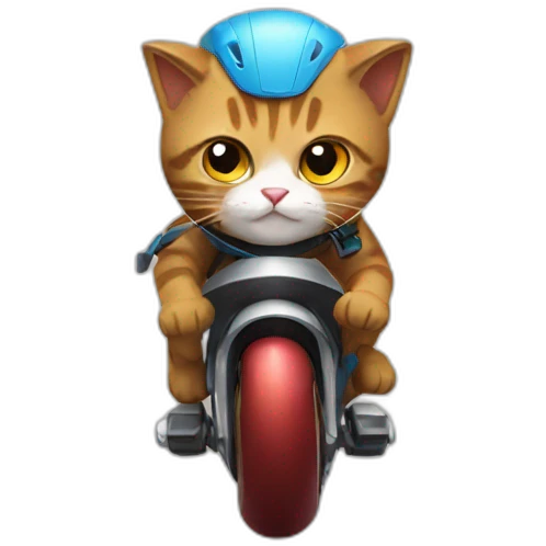 Cat racing Ironman emoji