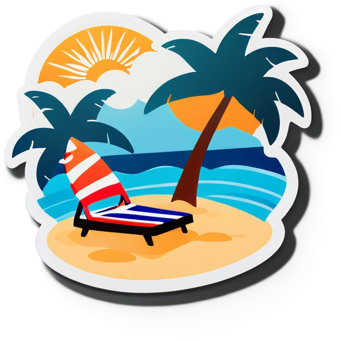 Vacation with beach emoji