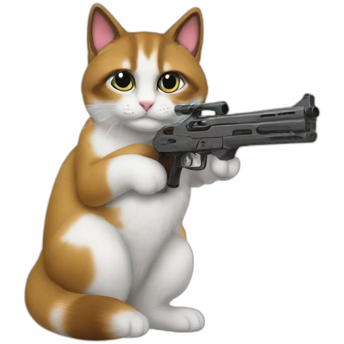gun cat snowshoe emoji
