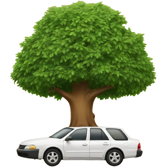 A car with a Christian tree on top of it emoji