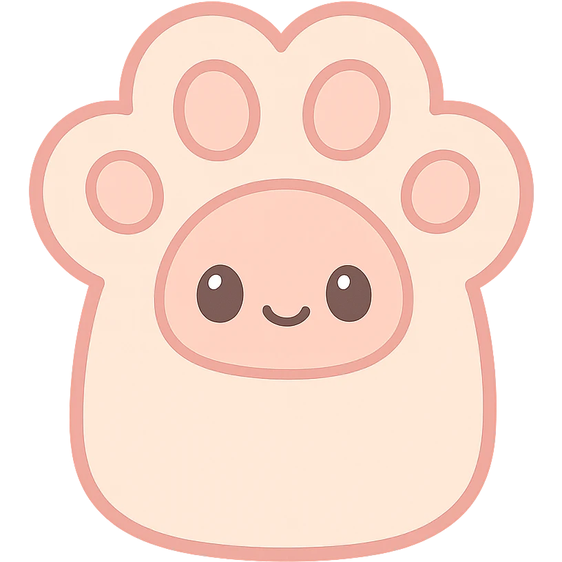 fluffy paw, soft and plush, cute and rounded, pastel colors emoji
