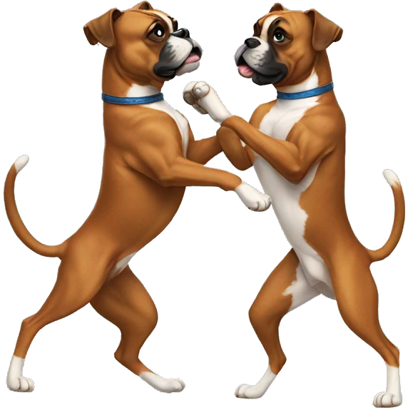 two boxer dogs dancing emoji