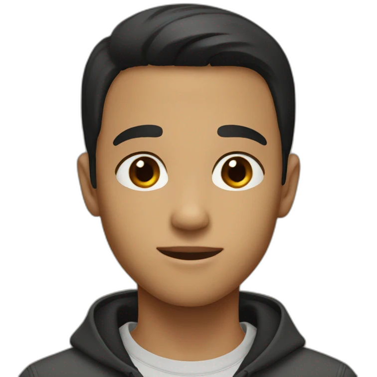 A boy with black short hair and brown eyes emoji