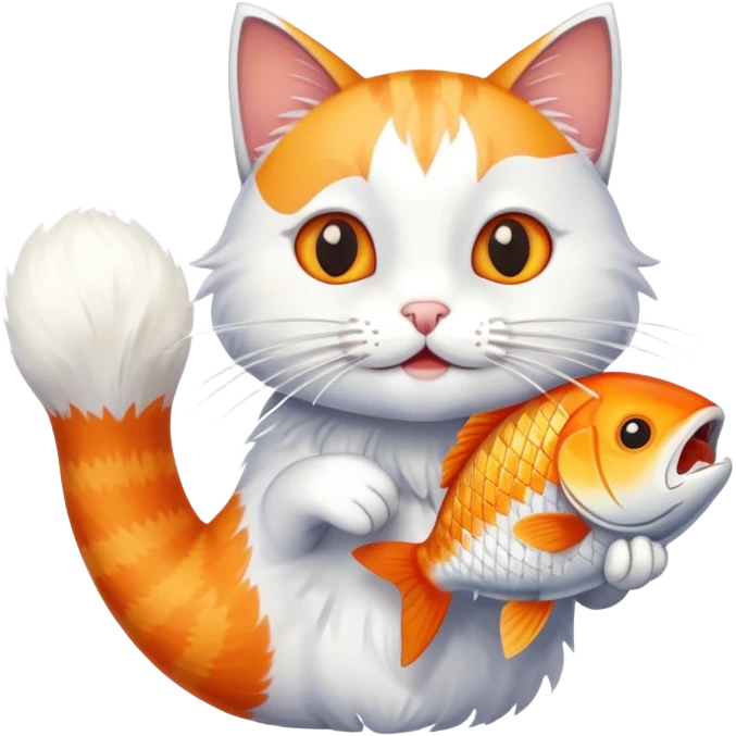Chat qui mange du poisson  emoji