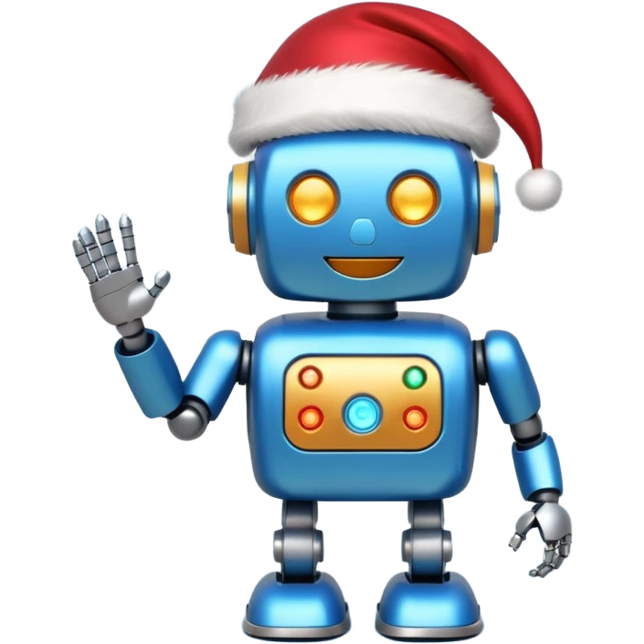 Robot azul navideño emoji