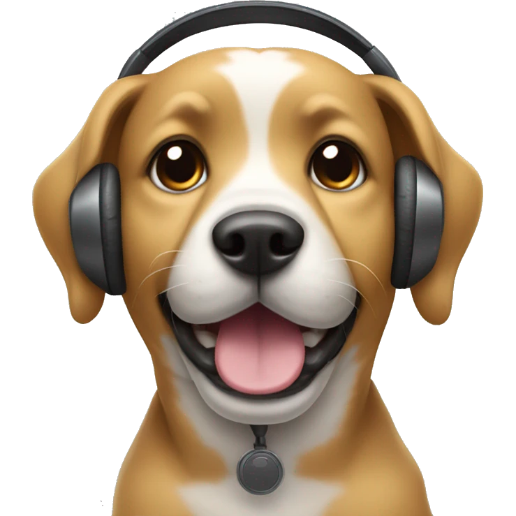 dog with a headphone emoji