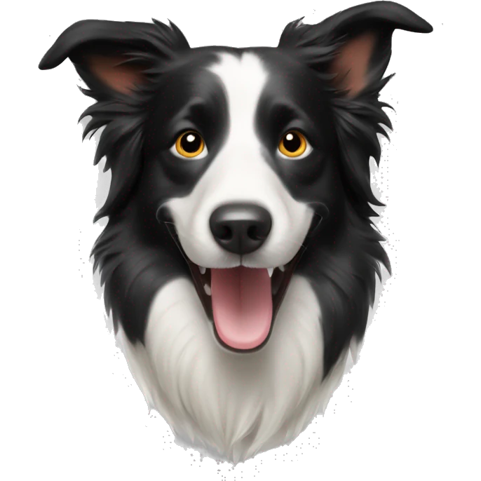 Border collie dog happy emoji
