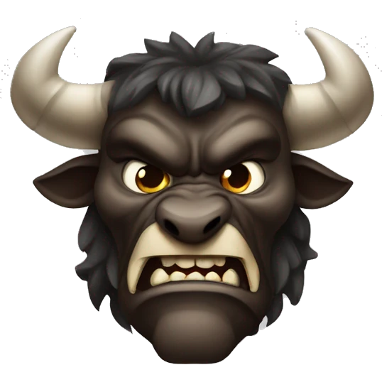 Minotaur angry, bull. Dark fantasy emoji
