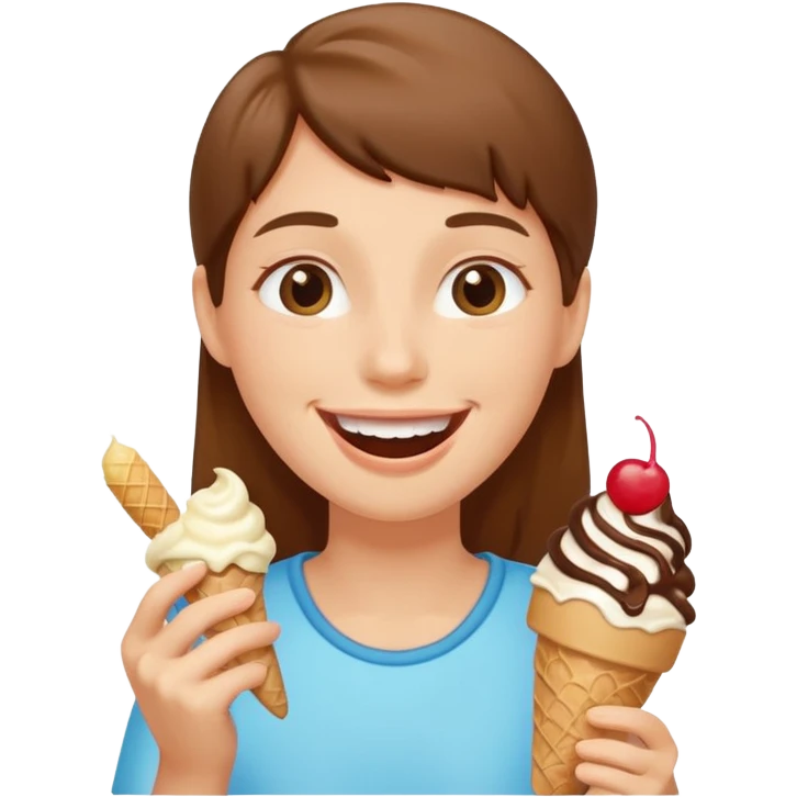 A person getting a ice cream Infinite happiness emoji