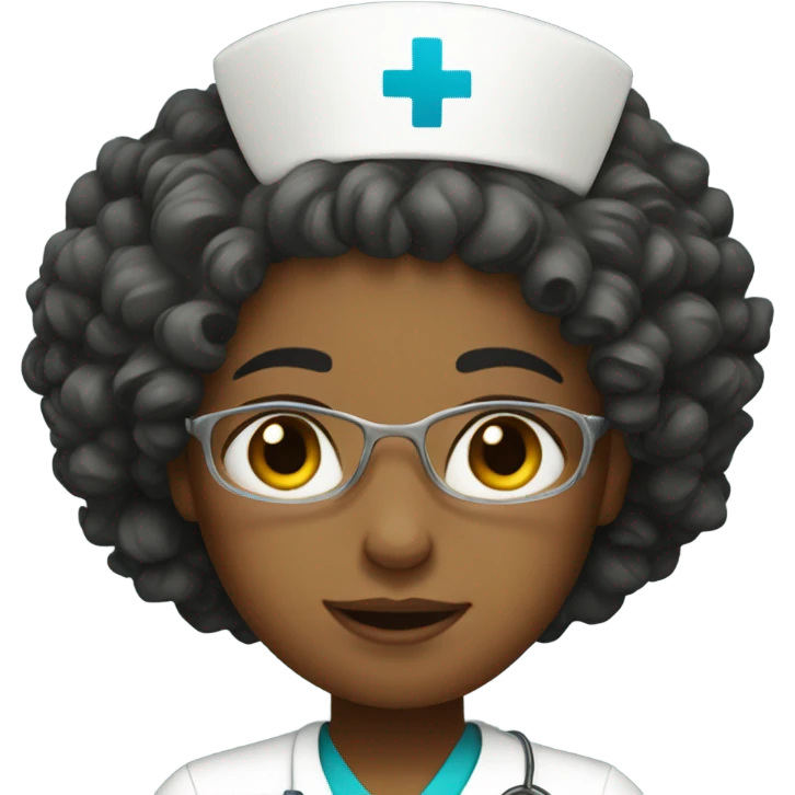 nurse with curly hair emoji
