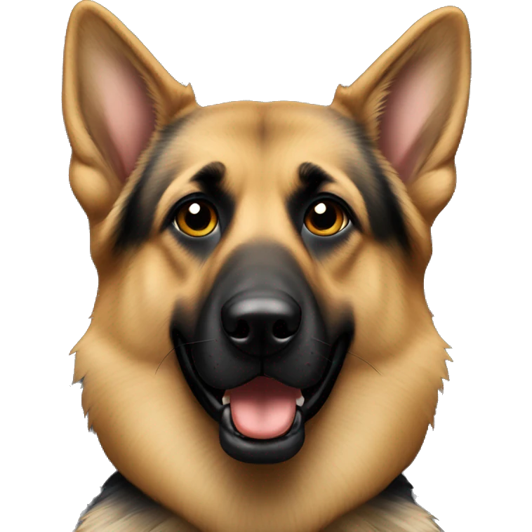 german shepard with all black face and missing an eye emoji