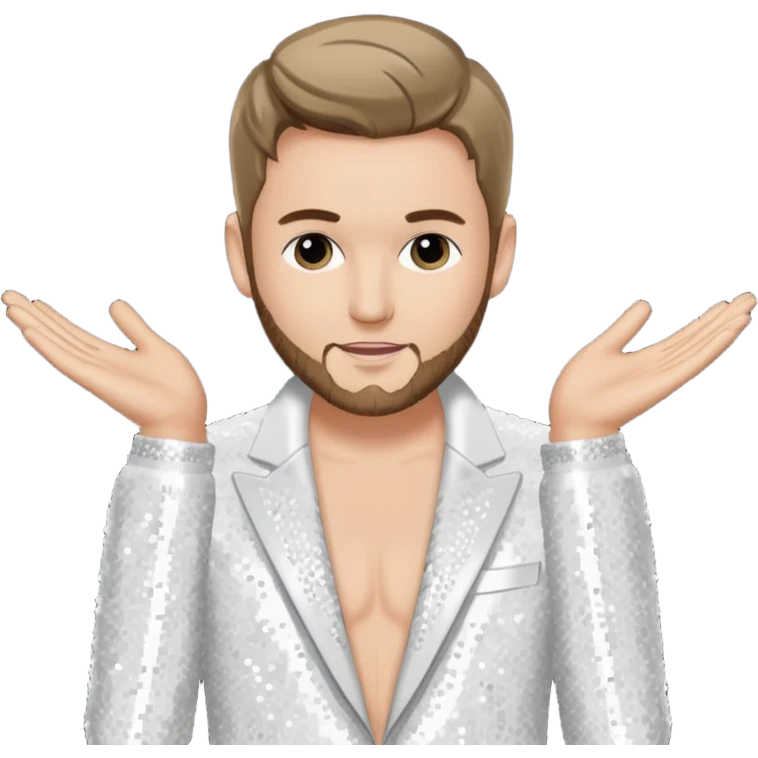 Blake Lewis, Pop Singer (b.1981) with white sequin outfit emoji