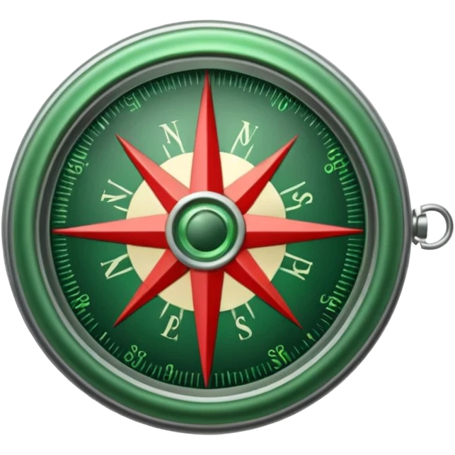 green and red compass emoji