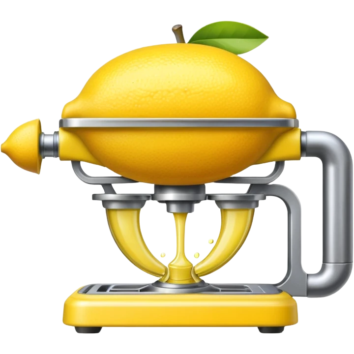mac os icon fruit mechanical squeezer, lemon yellow bright crisp emoji