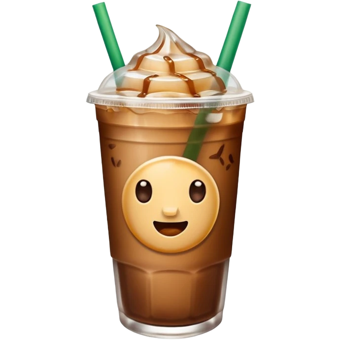 Starbuck ice coffee with ice cubes emoji