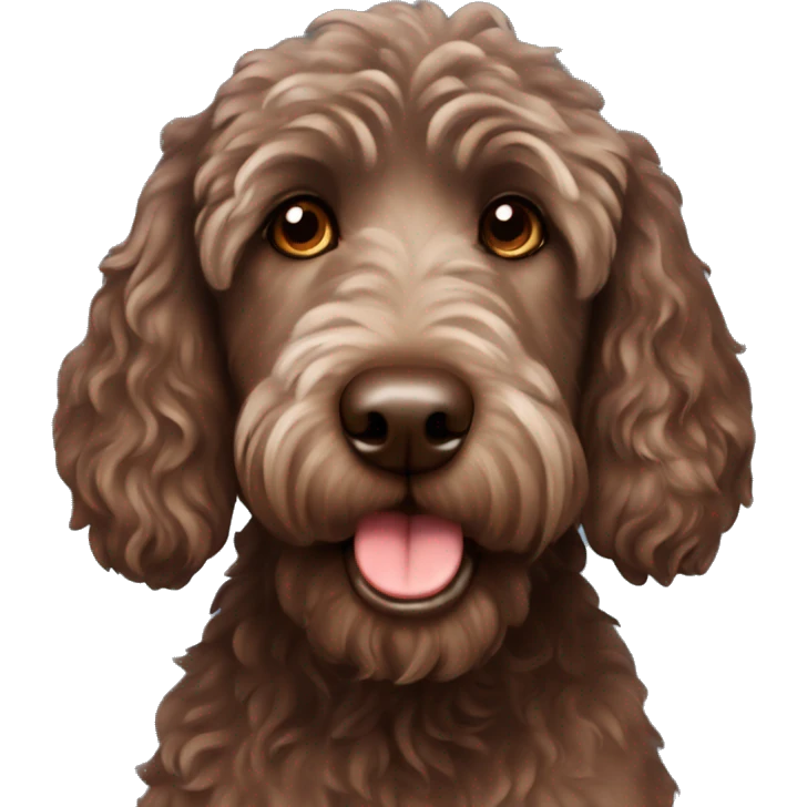 Chocolate labradoodle emoji