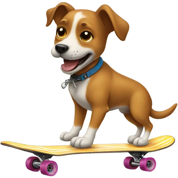 Dog in a skateboard  emoji