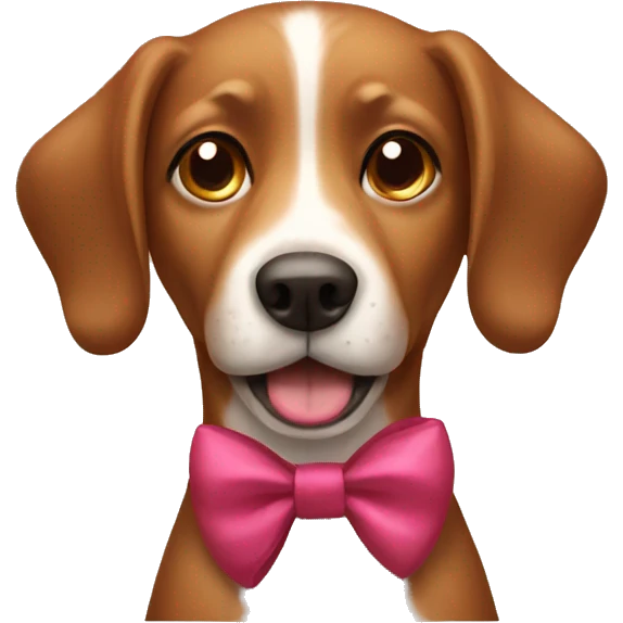 Brown dog with bow emoji