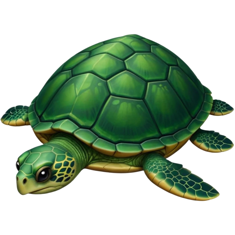 Angry dark green turtle that has half closed eyelids emoji