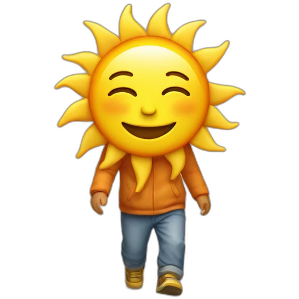 The sun walks down emoji