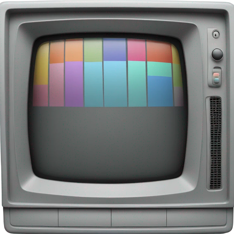 Gray Television with vertical colors bars emoji
