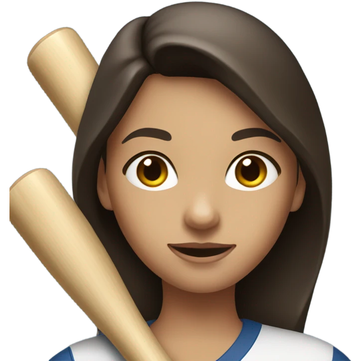 Brunette girl with baseball bat emoji