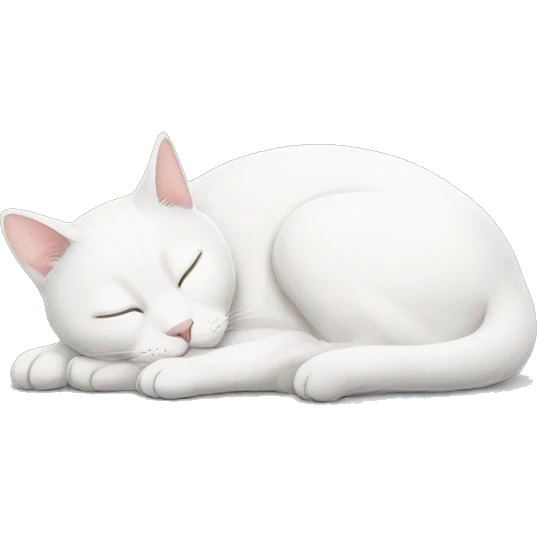 white cat sleeping emoji