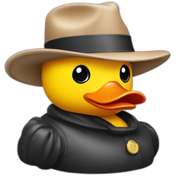 rubber duck with hat emoji