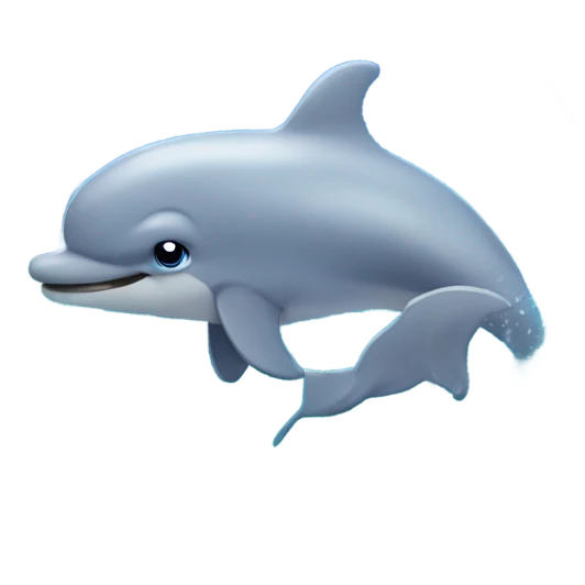 doliphin in a rainbow and ocean emoji