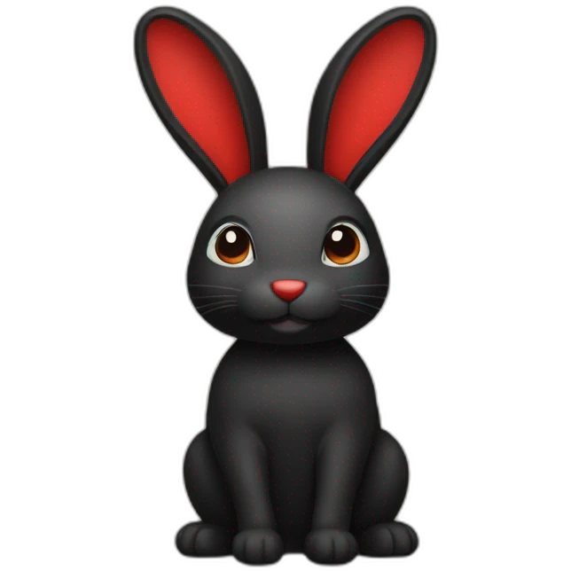 Black and red bunny emoji