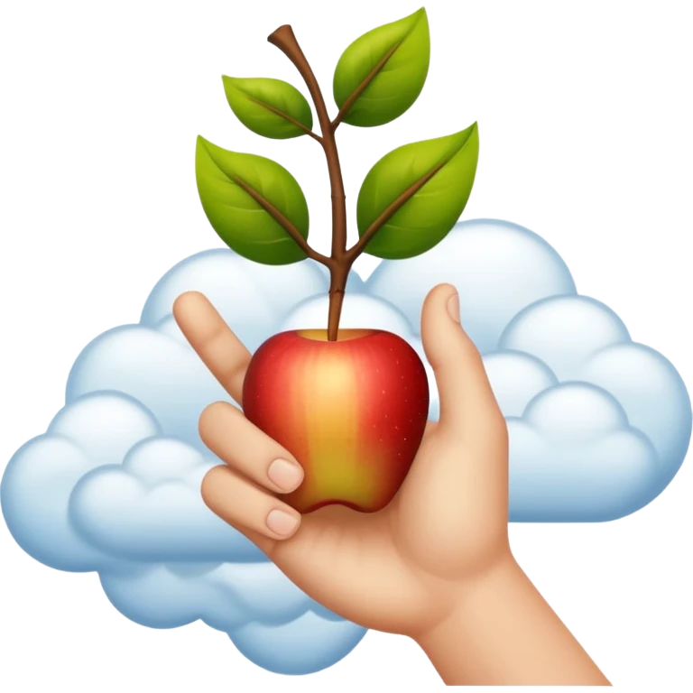 hand emerging from the sky, pointing downward, inspired by the 'finger of god', apple emoji style, no text emoji