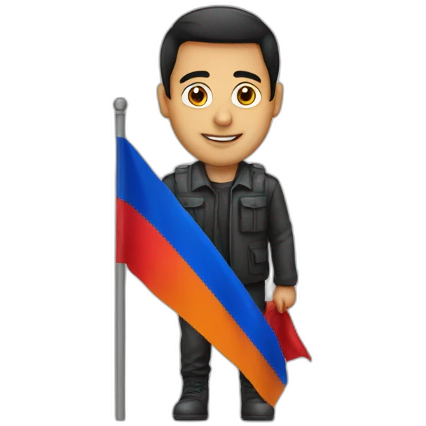 armenian flag with a guy behind it emoji