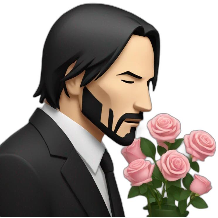 john wick smelling roses emoji