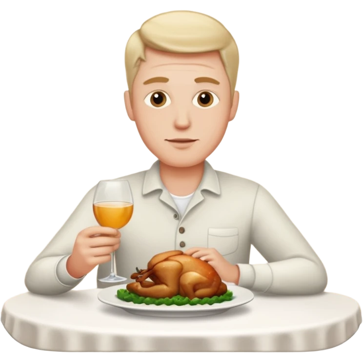 WHITE MAN HAVING DINNER emoji