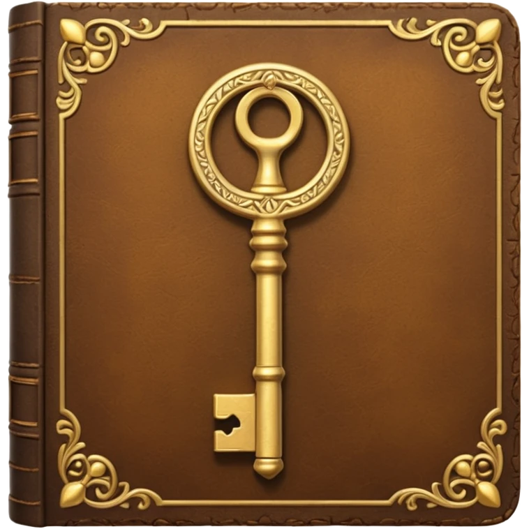gold antique key + book emoji