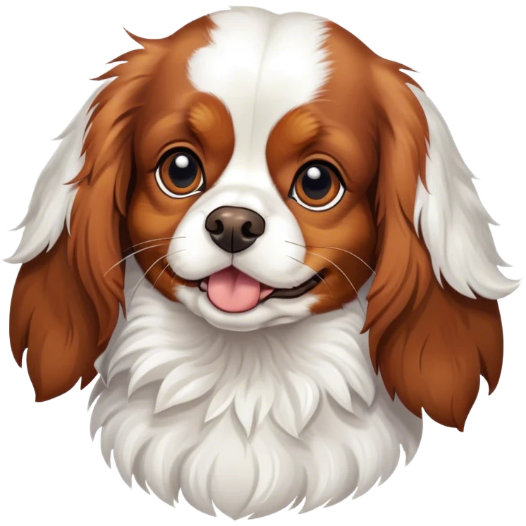 A cavalier King Charles spaniel but in the form of a goose emoji