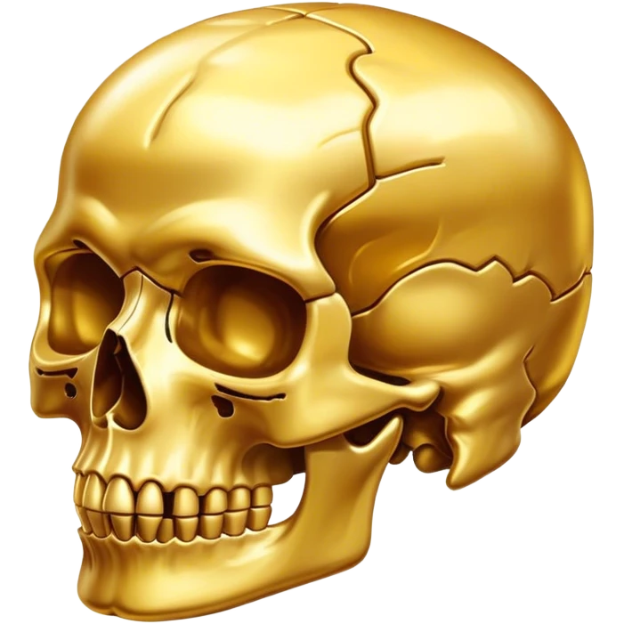 golden brain skull emoji