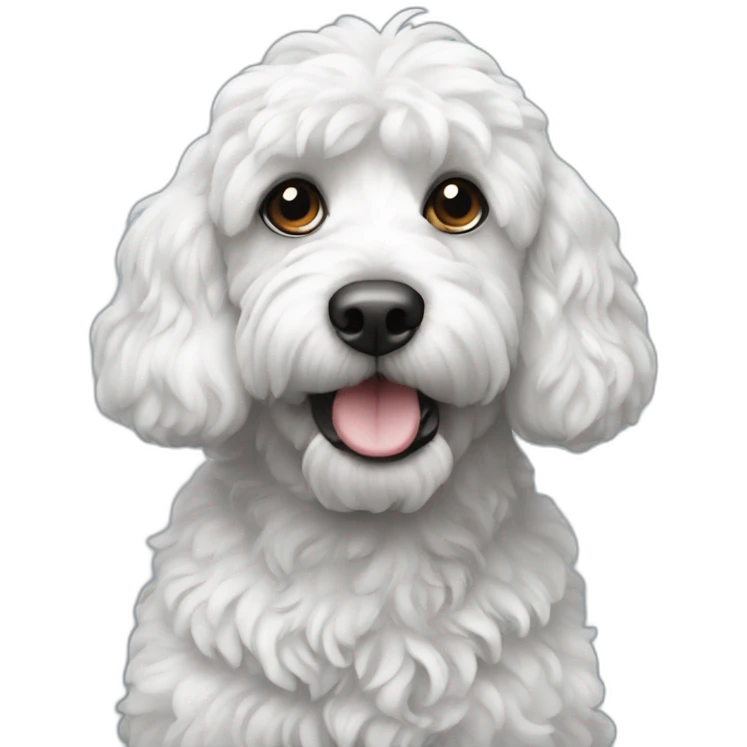 black and white cockapoo emoji