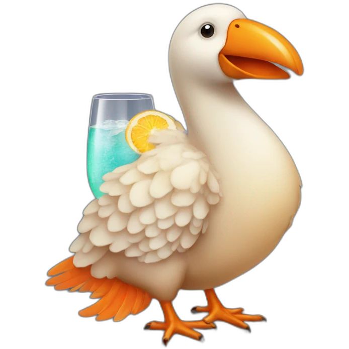 Fat Dodo sipping an Aperol Spritz emoji