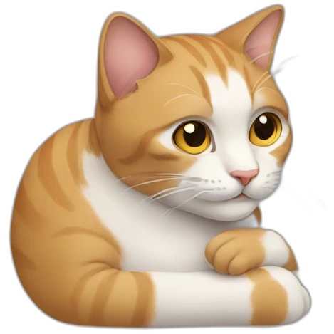 Cat with hand on chin emoji
