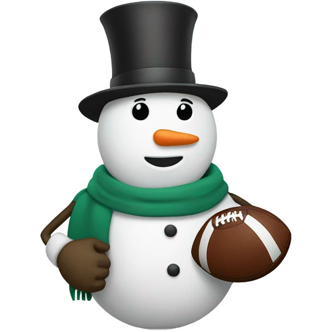 Snowman with football emoji