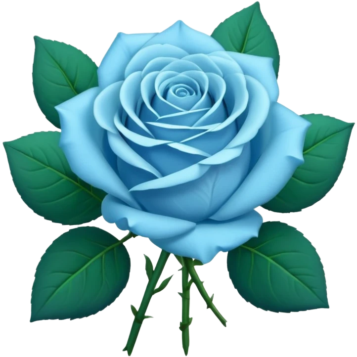 bouquet of light blue roses with green leaves emoji