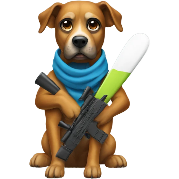 dog with a ski mask and a bazooka emoji