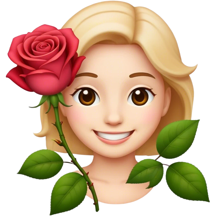 Emoji with a rose emoji